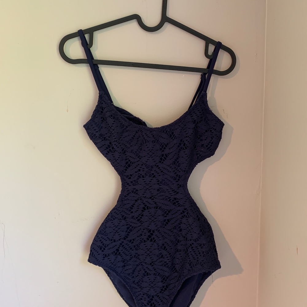 Aerie Navy Blue One Peace with Side Cutouts